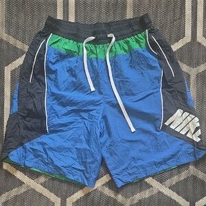 Nike Blue and Green Sports Shorts